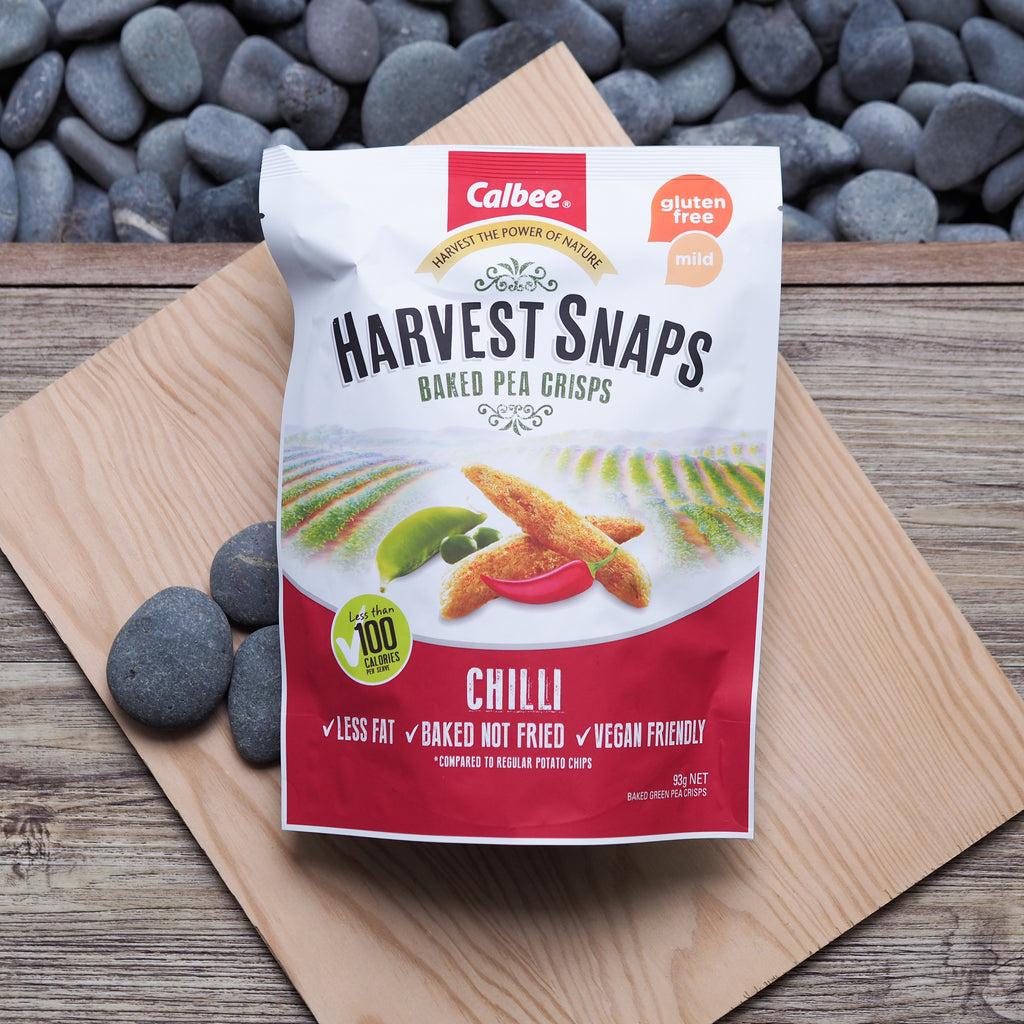Calbee Harvest Snaps Baked Pea Crisps Chilli - 93g
